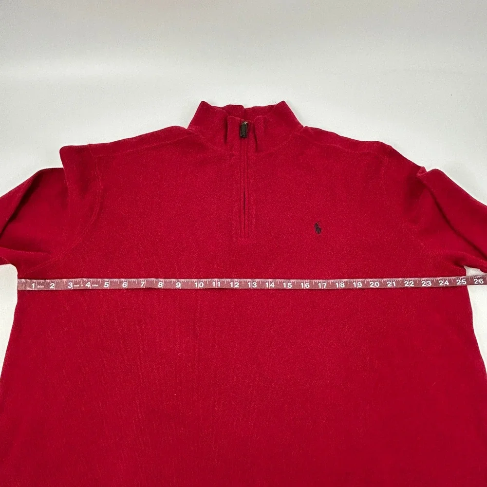 Polo Ralph Lauren Sweater Pullover Mens XL Red Long Sleeve 1/4 Zip Mock Neck NEW